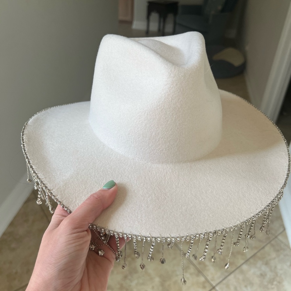 12th tribe hat Dolly cream cowboy fringe
